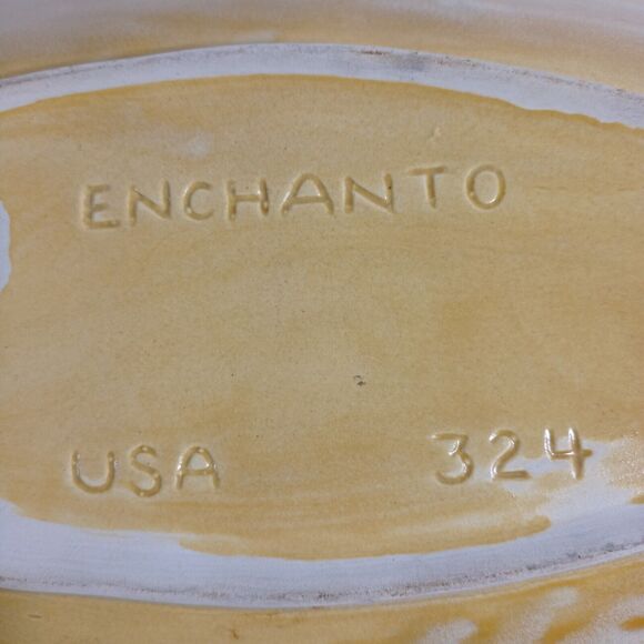 ENCHANTO Dish #324 Pottery Leaf Red Apples California USA approximately 8" x 16" - Picture 6 of 11